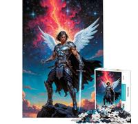 Rompecabezas de 1000 Piezas para Adultos El Guerrero angelical Miguel Un Reto para completar Ideal para Pasar el Tiempo en casa Juego práctico para Mayores de 14 años (38x52cm)