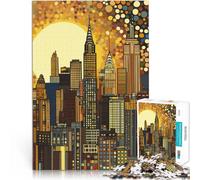 Rompecabezas de 1000 Piezas para Adultos El Horizonte de la Ciudad de Nueva York al Amanecer Corte de precisión Mejorar la Memoria 50x70cm