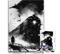 Rompecabezas de 1000 Piezas para Adultos El inquietante Polar Express, Ideal para Momentos de Tranquilidad y Ocio, Troquelado de precisión Premium, tamaño 38x26cm