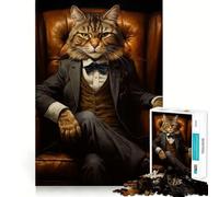 Rompecabezas de 1000 Piezas para Adultos El Jefe Quiere Verte,Gato,decoración Elegante,Juego cognitivo Divertido,Juego de la Paz,Actividad de cumpleaños 38x26cm
