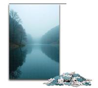 Rompecabezas de 1000 Piezas para Adultos El Lago en la Niebla Parece un país de Las Hadas Rompecabezas de Madera para Adultos y niños Herramienta antiestrés 1000 Piezas (75 x 50 cm)
