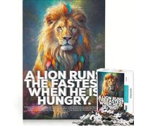Rompecabezas de 1000 Piezas para Adultos El león Corre más rápido Juego Familiar decoración del hogar Ideal para Decorar el Escritorio 38x26cm