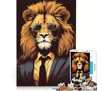 Rompecabezas de 1000 Piezas para Adultos El león el Rey de los Negocios Juguete Educativo Actividades Divertidas para Hacer en casa Ideal para cumpleaños y Navidad 50x75cm