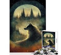 Rompecabezas de 1000 Piezas para Adultos El Lobo a la luz de la Luna Juegos relajantes para Toda la Familia Juguetes antiestrés Entrena tu Cerebro y Tus Manos (38x52cm)