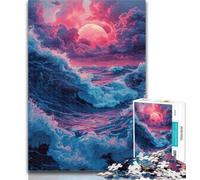 Rompecabezas de 1000 Piezas para Adultos El mar bajo la Luna, 1000 Piezas para Adultos, Entrena tu Cerebro y Tus Manos, Regalo de cumpleaños, 26x38cm