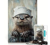 Rompecabezas de 1000 Piezas para Adultos El Momento culinario del Chef Nutria Juguete para ejercitar el Cerebro,Ideal para un rato Agradable y un cumpleaños Divertido (50x75cm)