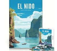 Rompecabezas de 1000 Piezas para Adultos,El Nido,Palawan,con Bordes precisos,diseño artístico,Juguete Que desafía la Mente,Juego Relajante,Regalo Divertido de Navidad 38x26cm