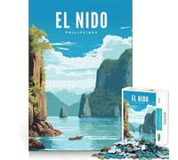 Rompecabezas de 1000 Piezas para Adultos,El Nido,Palawan,Corte, Divertido Juego de concentración,Regalo para Jugar tranquilamente,Regalo de cumpleaños para Aficionados (38x52cm)