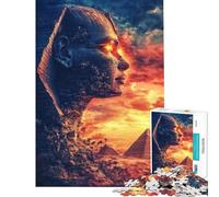 Rompecabezas de 1000 Piezas para Adultos El Ojo Ardiente de Egipto Rompecabezas para Adultos Juegos de relajación Una Obra de Arte Difícil y desafiante (Tamaño 38x26cm)