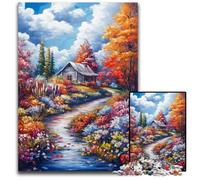 Rompecabezas de 1000 Piezas para Adultos El otoño llega a casa Rompecabezas de Madera con Juego Interactivo Familiar, Regalo Ideal para Mayores de 14 años 50x75cm