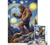 Rompecabezas de 1000 Piezas para Adultos El Paseo Nocturno de Bigfoot Divertidos Juegos de Rompecabezas para Adultos Regalos para Mujeres cumpleaños y obsequios únicos (tamaño 38x52cm)