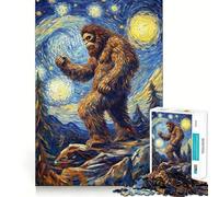 Rompecabezas de 1000 Piezas para Adultos El Paseo Nocturno de Bigfoot Ideal para Decorar y concentrarse Juego Relajante con Escena navideña (50x75cm)
