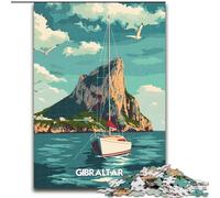 Rompecabezas de 1000 Piezas para Adultos: El Peñón de Gibraltar, un desafío, Divertido y Divertido Decoración hogar (50x75cm) 1000 Piezas
