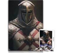 Rompecabezas de 1000 Piezas para Adultos El Poderoso Caballero Templario Horas de Ocio Tranquilo Juguete de Juego de Corte preciso Tamaño 50x75cm