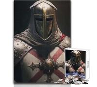 Rompecabezas de 1000 Piezas para Adultos El Poderoso Caballero Templario Horas de Ocio Tranquilo Juguete de Juego de Corte preciso Tamaño 38x26cm
