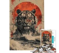 Rompecabezas de 1000 Piezas para Adultos El poderoso Tigre Blanco Rompecabezas para Adultos Juegos relajantes para la diversión Familiar Ideal para cumpleaños y Navidad (tamaño 50x75cm)