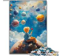 Rompecabezas de 1000 Piezas para Adultos El Principito Planeta Rompecabezas de Madera Adecuado para cumpleaños, Halloween, Acción de Gracias, Pascua tamaño 50X75CM
