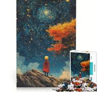 Rompecabezas de 1000 Piezas para Adultos El Principito y la Noche Estrellada Juego práctico Actividades Divertidas para Hacer en casa Hermoso diseño 50x75cm