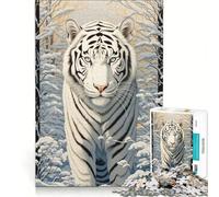 Rompecabezas de 1000 Piezas para Adultos El reinado del Tigre Blanco Juegos Divertidos y desafiantes para completar Que mejoran el Amor Entre Parejas 38x52cm