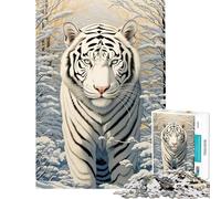Rompecabezas de 1000 Piezas para Adultos El reinado del Tigre Blanco Juegos relajantes para Adultos Desafío difícil Regalos para Reducir el estrés (Tamaño 50x75cm)