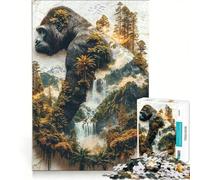Rompecabezas de 1000 Piezas para Adultos El reinado Verde del Gorila Juego de ingenio Interesante para Reducir el estrés y Mejorar el Amor en Pareja 50x75cm