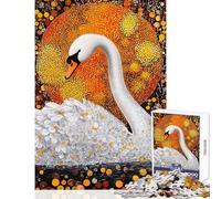 Rompecabezas de 1000 Piezas para Adultos El Resplandor Dorado del Cisne - Juegos relajantes para Adultos Que mejoran la Memoria - Ideal para cumpleaños y Navidad (Tamaño 50x75cm)