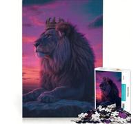 Rompecabezas de 1000 Piezas para Adultos El Rey León - Atardecer estético Juegos educativos Entrena tu Cerebro y Tus Manos colección de Artistas Bellas Artes 50x75cm