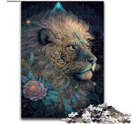 Rompecabezas de 1000 Piezas para Adultos El Rey León Cosmic Bloom de Madera,Idea Decorar el hogar 50x75cm,Actividad para Adultos y familias,Regalo de decoración para el hogar