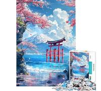 Rompecabezas de 1000 Piezas para Adultos El Santuario acuático de Fuji Rompecabezas para Adultos Juegos Familiares para divertirse en Familia Juego desafiante Regalos (Tamaño 38x26cm)