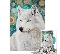 Rompecabezas de 1000 Piezas para Adultos El susurro del Lobo Blanco Juego de ingenio Juguete Intelectual Regalo de cumpleaños Decoración de Pared (tamaño 38x26cm)