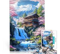 Rompecabezas de 1000 Piezas para Adultos El Tranquilo Refugio del Monte Fuji Juegos de relajación Regalos de Amigo Secreto 70x100cm