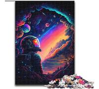Rompecabezas de 1000 Piezas para Adultos El último Astronauta Rompecabezas de Madera para Adultos tamaño 50x75cm Vacaciones, Obra de Arte DIY
