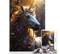 Rompecabezas de 1000 Piezas para Adultos El Unicornio Blanco Juguete de decoración de Pared Gran Regalo y Juego práctico para Mejorar el Amor en Pareja Tamaño 38x52cm