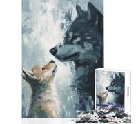 Rompecabezas de 1000 Piezas para Adultos El vínculo de los Lobos Juguete Decoración de Pared Gran Regalo para Juegos Juego Familiar Mejora el Amor Entre Parejas Tamaño 38x26cm