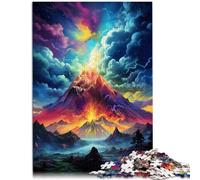Rompecabezas de 1000 piezas para adultos, el volcán en erupción, juego intelectual de 10.3 x 14.9 pulgadas, lista de deseos de Navidad con Papá Noel