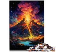 Rompecabezas de 1000 piezas para adultos El volcán erupcionó competencia de velocidad de mano de 14.95 x 20.47 pulgadas, una obra de arte para adolescentes de 14 años en adelante