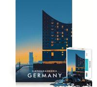 Rompecabezas de 1000 Piezas para Adultos Elbphilharmonie Alemania Premium Edge Art Rompecabezas Regalo Juego Casual Actividad de cumpleaños (38x26cm)