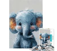 Rompecabezas de 1000 Piezas para Adultos Elefante Azul pequeño Juegos relajantes Juguetes educativos Regalos de Amigo Invisible Actividades Familiares (tamaño 38x52cm)