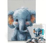 Rompecabezas de 1000 Piezas para Adultos Elefante Azul pequeño Juguetes para armar interacción Entre Padres e Hijos colección de Artistas Bellas Artes 50x75cm