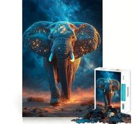 Rompecabezas de 1000 Piezas para Adultos Elefante Celestial en Paisaje desértico Juego de Habilidad Mental para desarrollar la precisión y la Memoria (50x75cm)
