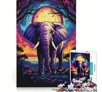Rompecabezas de 1000 Piezas para Adultos: Elefante Corriendo a Toda Velocidad, Juego Imposible, desafío difícil, fortalece el Amor Entre Parejas 50x75cm