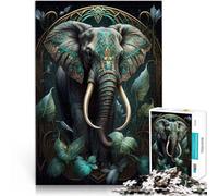 Rompecabezas de 1000 Piezas para Adultos Elefante del Mundo Imaginario Diversión Familiar Cada Pieza es única: un desafiante y Divertido Juego Familiar 52x38cm