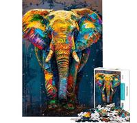 Rompecabezas de 1000 Piezas para Adultos Elefante expresivo Juego de ingenio para Adultos antiestrés interacción Entre Padres e Hijos (tamaño 38x26cm)