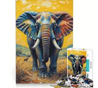 Rompecabezas de 1000 Piezas para Adultos: Elefante majestuoso, Juego Imposible, interacción Entre Padres e Hijos, Lista de Deseos con Papá Noel 50x75cm