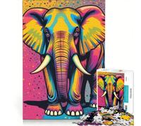 Rompecabezas de 1000 Piezas para Adultos: Elefante majestuoso, Juego Interactivo para Padres e Hijos, Toda la Familia 50x75cm