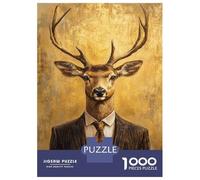 Rompecabezas De 1000 Piezas para Adultos Elegant Deer Gentleman Rompecabezas Juguetes Antiestrés Decoración del Hogar Difícil Y Desafiante 38x26cm/1000pcs