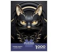 Rompecabezas De 1000 Piezas para Adultos Elegant Golden Black Cat Rompecabezas para Adultos Juegos De Relajación Una Obra De Arte Regalos para Amigos Y Familiares 52x38cm/1000pcs