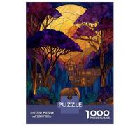 Rompecabezas De 1000 Piezas para Adultos Elephant and Castle Stained Glass Art Rompecabezas para Adultos Juego Familiar Regalos para Mujeres Regalos para Amigos Y Familiares 38x26cm/1000pcs