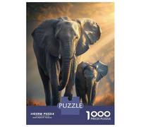 Rompecabezas De 1000 Piezas para Adultos Elephant Animal Family Rompecabezas para Adultos Juego De Ingenio Decoración Perfecta Regalos De Cumpleaños Y Únicos 70x50cm/1000pcs