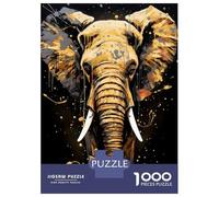 Rompecabezas De 1000 Piezas para Adultos Elephant Golden Splatter Rompecabezas Juguetes Antiestrés Decoración del Hogar Difícil Y Desafiante 52x38cm/1000pcs